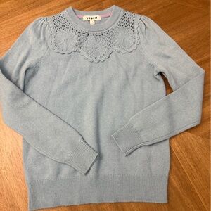 Boden Blue/grey Sweater with Lace Detail